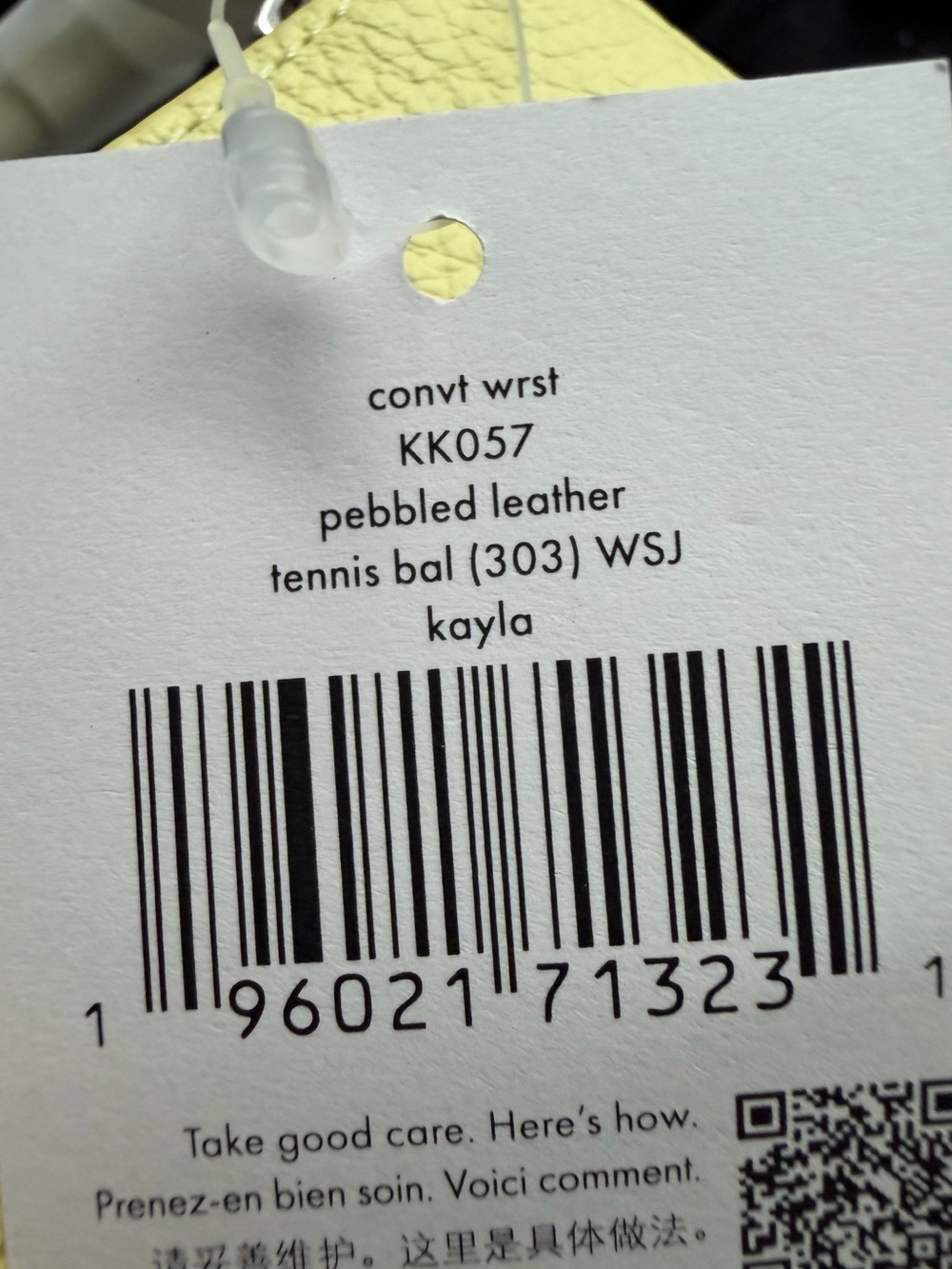 Kate Spade Tennis Ball Green Pebbled Leather Kayla Bag - Picture 9 of 9